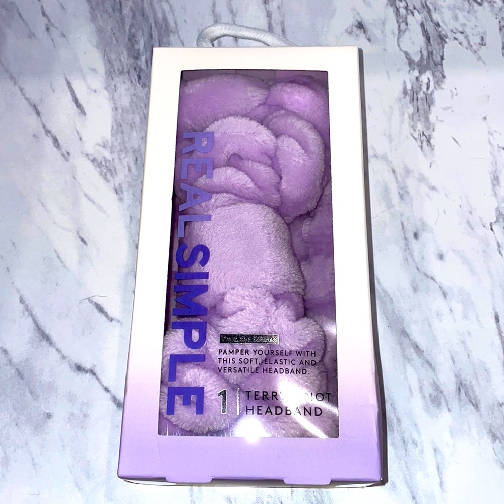 NEW Real simple terry knot headband purple